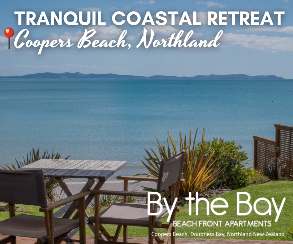 Coopers Beach waterfront apartments with private balconies and amazing views across Doubtless Bay, Northland, NZ.