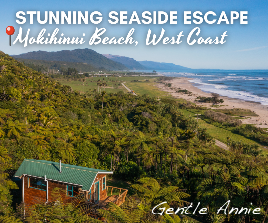 West Coast Beachfront Holiday Houses and Campground, 50 kms north of Westport on the doorstep of the Kahurangi National Park. Gentle Annie Seaside Accommodation, Mokihinui Beach, West Coast

