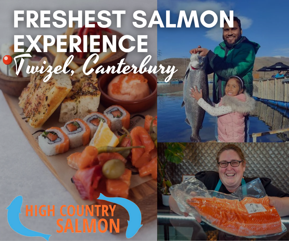 High Country Salmon is a boutique, 100% New Zealand family-owned salmon farm, floating café & restaurant, fish shop and fishing experience, situated 3km south of Twizel.