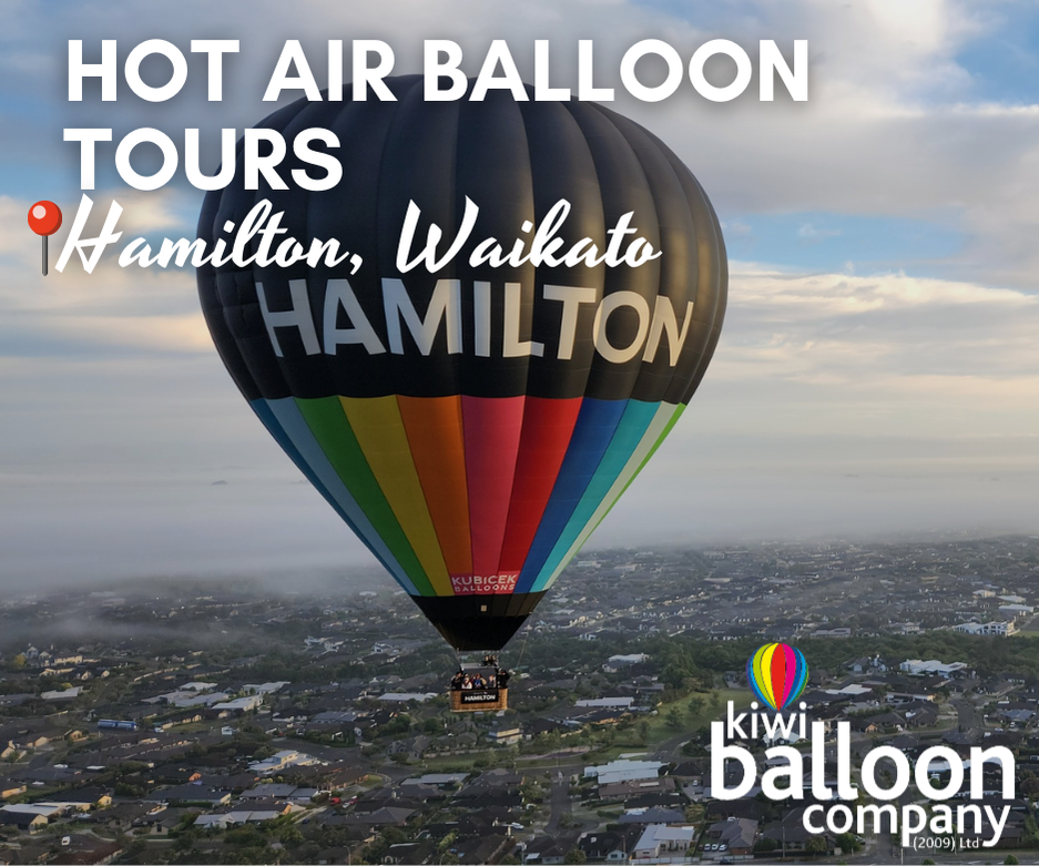 Hot Air Balloon flights over Hamilton City, farmlands and the mighty Waikato River.
